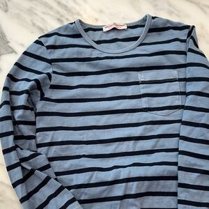 Orlebar Brown Light Blue and Black Striped Shirt